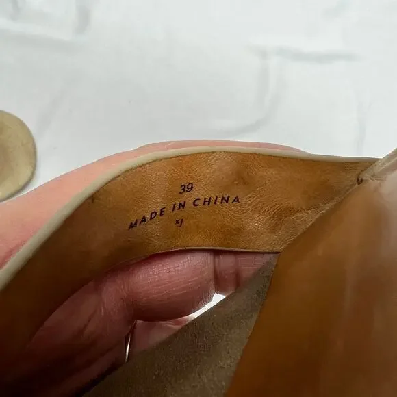 Joie Okaba Suede Stacked Heel Sand Tan Sandals 39 - Picture 7 of 10